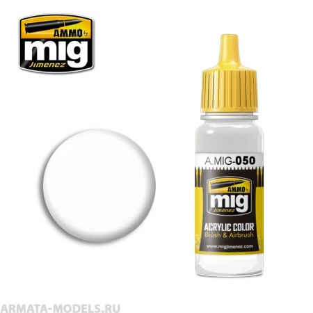 AMIG0050 Ammo Mig Акриловая краска MATT WHITE 17 мл