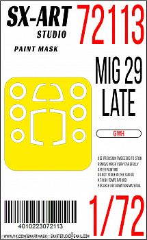 72113SX Окрасочная маска MiG-29 late (GWH)