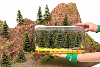 011ee012 5 шт. Мохнатые ели для макета 10-15см.