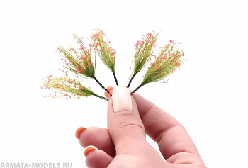 004pcv002 Цветущ. растения д/диорамы. Красные. 2,5-3см. 5шт.