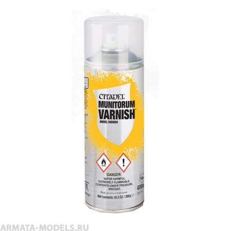 62-03GW Баллон с краской: Лак: цитадель муниторум (400мл)(Баллон с краской: Лак: цитадель муниторум (400мл)(CITADEL MUNITORUM VARNISH 400 ml (GLOBAL))