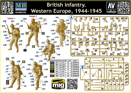 MB3585 Фигуры, Британская пехота. Западная Европа, 1944-1945 гг. Master Box (MB)