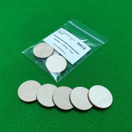 5412 основание для миниатюры, фанера 25 мм, 5 шт