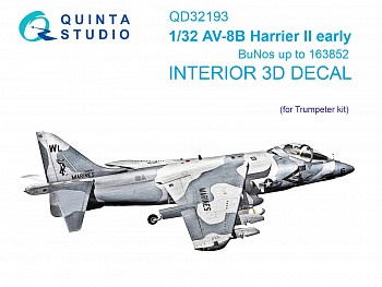 QD32193 3D Декаль интерьера кабины AV-8B Harrier II ранний (Trumpeter)