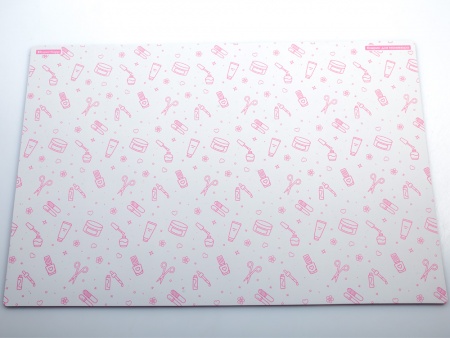 100132RK Коврик для резки А3, 3 слоя, розовый, маникюр