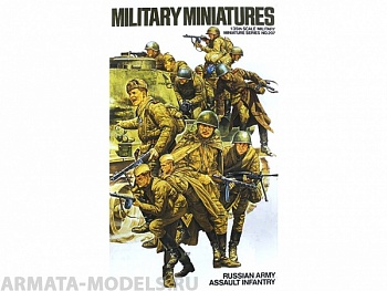 35207T Советский танковый десант (12 фигур) с ППШ-41 и  ППШ-43, пулеметом Дегтярева в атаке