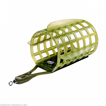 Кормушка Premier Fishing пласт. круглая СЕТКА б/дна 10гр  (+стабилизаторы)