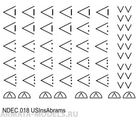 NDEC018 Тактические обозначения танков Абрамс. Цвет черный