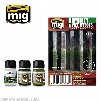 AMIG7409 Ammo Mig Набор для создания реалистичных эффектов (везеринга)  HUMIDITY AND WET EFFECTS