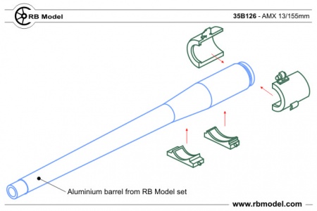 35B126RB Ствол French SPH AMX 13/155 AUF1
