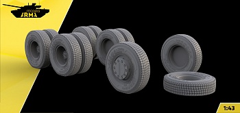 AM43017 Высокодетализированные колеса под нагрузкой Кама 310 для военной версии (10 шт. + запаска)