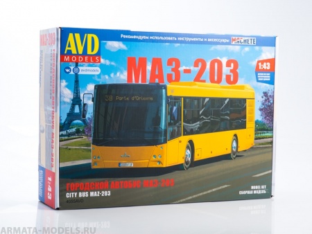 4055AVD Сборная модель Городской автобус МАЗ-203 AVD Models