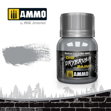 AMIG0602 Ammo Mig Краска акриловая DRYBRUSH  Medium Grey