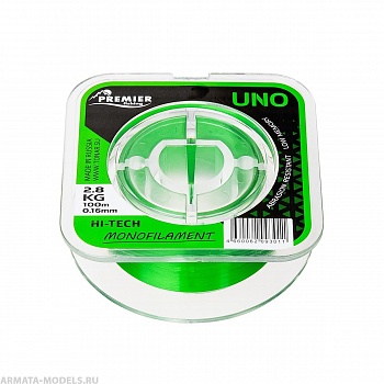 Леска UNO 0,16mm/100m Green Nylon (PR-U-G-016-100) Premier Fishing( цена указана за упаковку, в количестве 5шт.)
