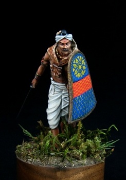 CHM-54113(M). Воин – «Кшатрий», Древняя Индия, IV-II века до н.э. 54 мм. Материл – белый металл.