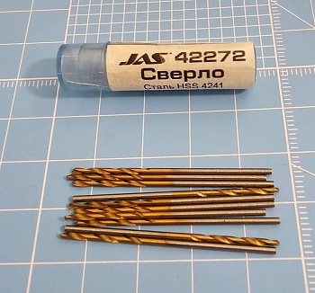 42272J Мини-сверло, диаметр   1,3 мм, HSS 4241, титановое покрытие, 10 шт./уп.