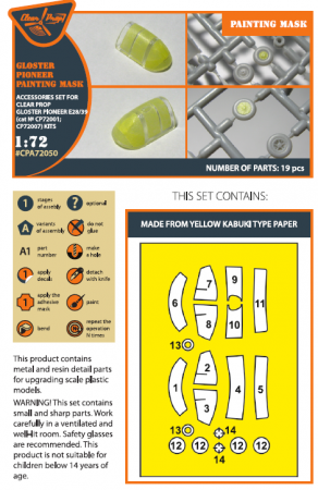 CPA72050 Маски для Gloster E.28/39 Pioneer