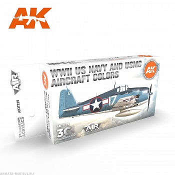 AK11729 Набор красок WWII US Navy & USMC Aircraft Colors SET 3G