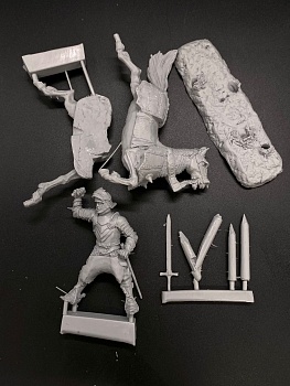 601ТБ ВИМ, бургундский конный рыцарь замахивается мечем на скаку