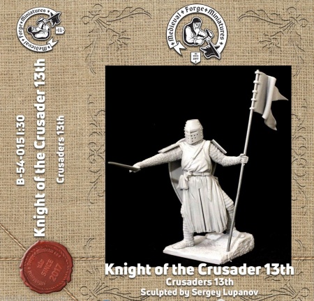 B-54-015 Фигура Рыцарь-крестоносец 13века 54мм Medieval Forge Miniatures