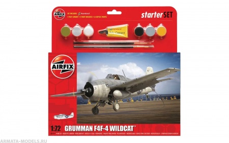 A55214 САМОЛЕТ Grumman F4F-4 Wildcat Starter Set Airfix