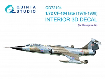 QD72104 3D Декаль интерьера кабины CF-104 late (Hasegawa)