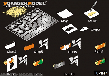 TEZ047 Трафарет камуфляжа с дисковым узором немецкой ББМ времен Второй мировой войны TEZ047 Трафарет камуфляжа с дисковым узором немецкой ББМ времен Второй мировой войны