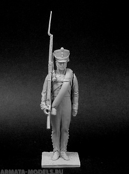 CHM-54218(M). Унтер-офицер пехотных (или егерских) полков, Россия 1812-14 гг. 54 мм. Материал - белый металл.