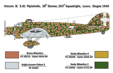 1388ИТ Самолет SM.81 PIPISTRELLO Italeri