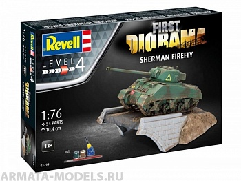 Диорама Британский танк - Sherman Firefly Диорама Британский танк - Sherman Firefly