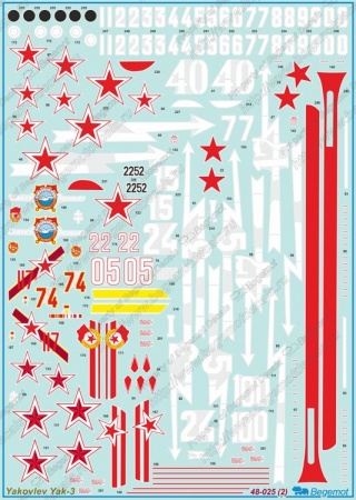48025 Декаль Яковлев Як-3