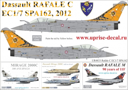 UR7233 Декали для Rafale C EC1/7 SPA162