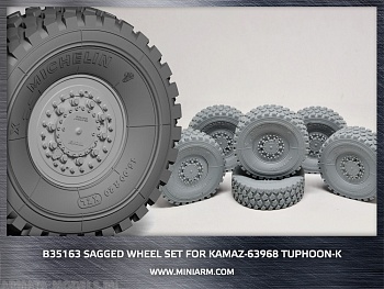 35163 КамАЗ-63968 Тайфун-К набор колес под нагрузкой  (6шт) для моделей Таком