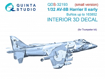 QDS-32193 3D Декаль интерьера кабины AV-8B Harrier II ранний (Trumpeter) (Малая версия)