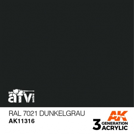 AK11316 Краска акриловая 3Gen RAL 7021 Dunkelgrau