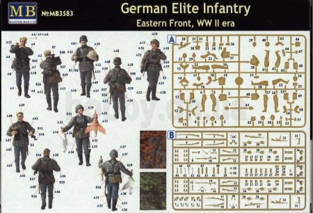 Набор фигурок MB3583 Германская элитная пехота, Восточный фронт, WW II era Master Box (MB)