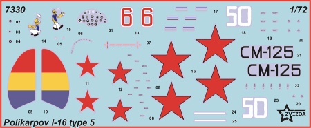 7330 Советский истребитель И-16 Тип 5 Звезда