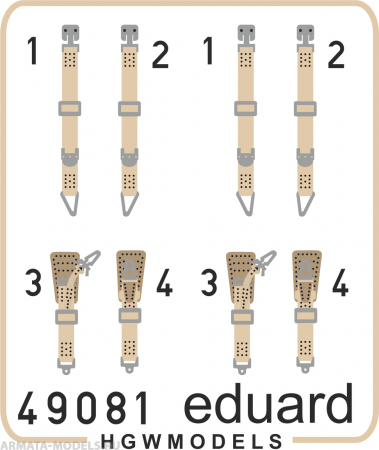 49081ED Комплект фототравления Seatbelts Luftwaffe WWII fighters SUPERFABRIC