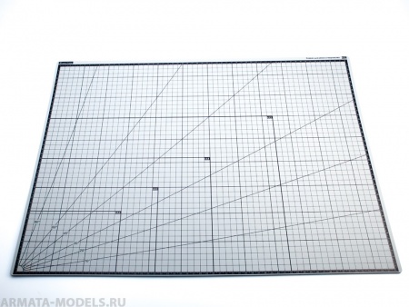 100115RK Коврик для резки А2, 5 слоев, серый черный
