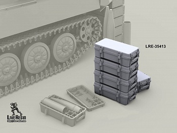 LRE35413 Миниатюра Закрытый пластиковый контейнер для 122 мм боеприпасов повышенной дальности - 4 шт