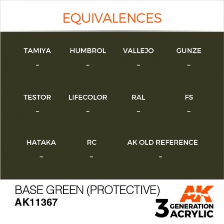AK11367 Краска акриловая 3Gen Base Green (Protective)