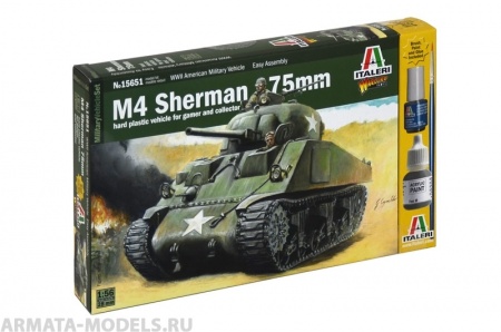 15651ИТ 2-я МИРОВАЯ: ТАНК M4 SHERMAN 75мм Italeri