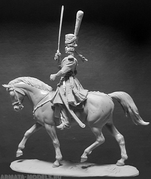 CHM-54295(M). Обер-офицер Московского казачьего графа Дмитриева-Мамонова полка, Россия 1812-14 гг. Материал - белый металл.