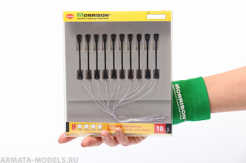 008efk029 Электр. садовые фонари для макета. (Набор 10 шт.)