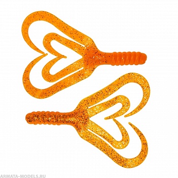 Твистер Credo Four Tail 3,35"/8,5 см Orange & Sparkles 10шт. (HS-20-022) Helios