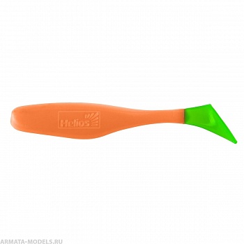 Виброхвост несъедоб. Vigor 3,75"/9.5 см Orange & Green 100шт. (HS-6-025-N) Helios( цена указана за упаковку, в количестве 100шт.)