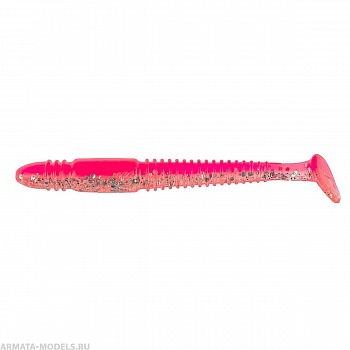 Виброхвост Minoga 3,75"/9.5 см Silver Sparkles & Pink 5шт. (HS-17-035) Helios