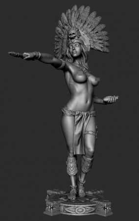 CHM-90.005. Миры Фэнтези: Жрица. 90 мм. Материал - смола. Chronos Miniatures