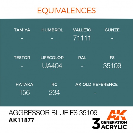 AK11877 Краска акриловая 3Gen Aggressor Blue FS 35109