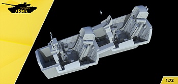 AM7253 Кабина (интерьер) Су-27УБ для модели фирмы Звезда 7294 AM7253 Кабина (интерьер) Су-27УБ для модели фирмы Звезда 7294